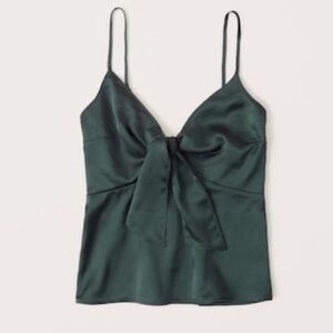 Abercombie & Fitch Dark Green Y2K Style Babydoll Tank Top Blouse Shirt Size XS